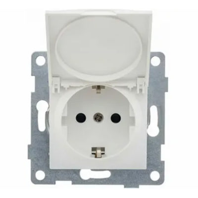 Механизм розетки с/у 1гн с/з 16А белая Ugra GUSI