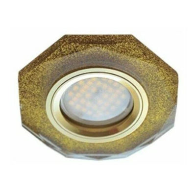 Ecola DL1652 MR16 GU5.3 FG1652EFF Светильник Стекло 8-угольник золото 25*90