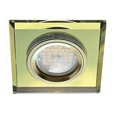 Ecola DL1651 MR16 GU5.3 FG1651EFF Светильник квадрат стекло/золото 25*90*90