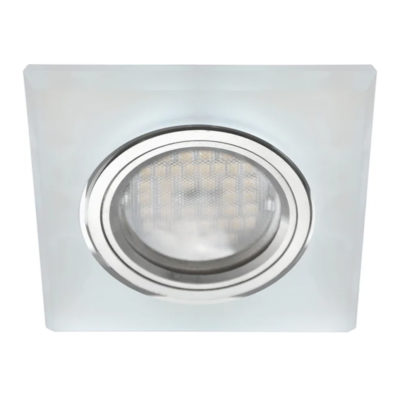 Ecola DL1651 MR16 GU5.3 FS1651EFF Светильник Квадрат стекло серебр.блеск/хром 25*90*90
