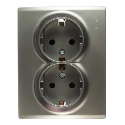 Розетка 2СП Karina Lezard с/з матовое серебро