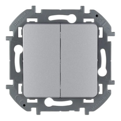 Переключатель модульный 2-клав. INSPIRIA алюм. 250В