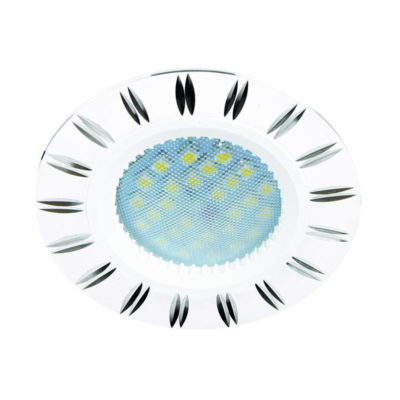 Ecola DL3184 MR16 GU5.3 FW1610EFF Светильник литой белый/алюм двойн.реснички 23*78