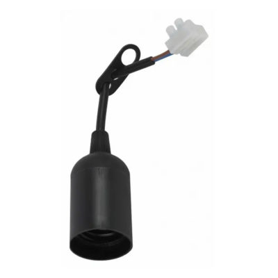 Патрон подвесной Е14 с проводом и клеммной колодкой пластик черный