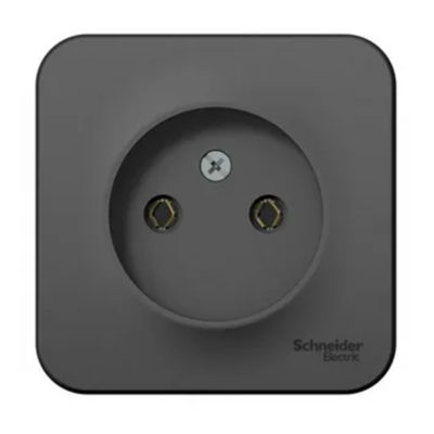 Розетка 1ОП б/з без шторок антрацит BLANCA