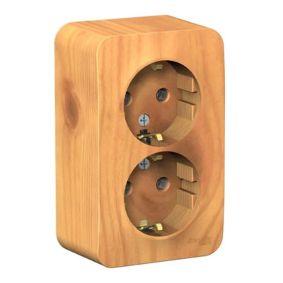 Розетка 2ОП с/з ясень BLANCA