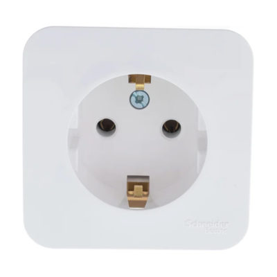 Розетка 1ОП с/з 16А белый BLANCA