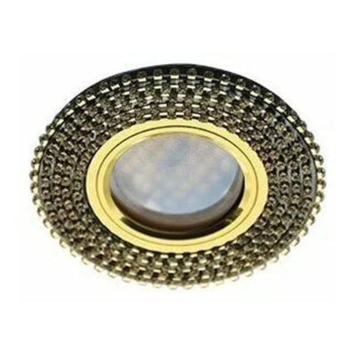 Ecola DL1662 MR16 GU5.3 FG16RGECB Светильник Круг с прозр.стразами/золото 25*93