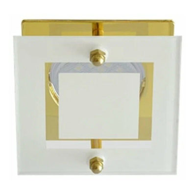 Ecola DL200 MR16 GU5.3 FG16ASECB Светильник Квадрат прозр.матовый/золото 45*77