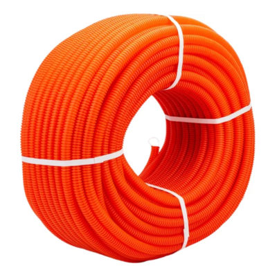 Труба гофрированная ПНД д32 с зондом оранжевая (25 м)