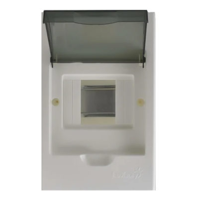 Бокс пластик ЩРН-П-4 4 мод. навесн.белый с дымч.дверцей Lezard LUXRAY