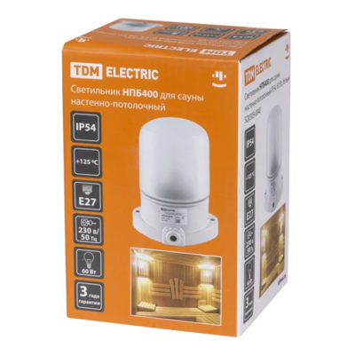 TDM Светильник НПБ400 баня/сауна IP54 60W поликарбонат