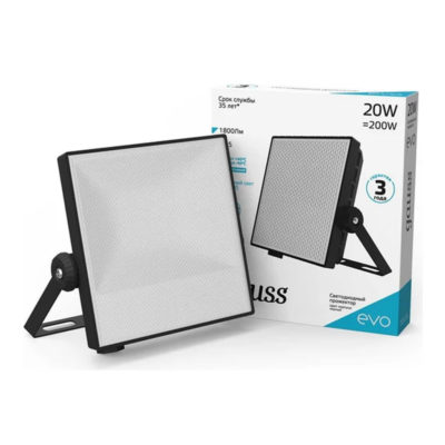 Прожектор светодиодный Gauss EVO 20W 1800lm IP65 6500K IK07 черный 1/30