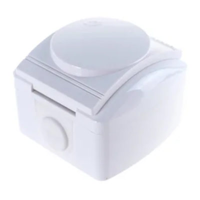 Розетка 1ОП с/з с крышкой керамика