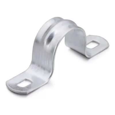 Скоба для гофры металлическая двухлап. 16-17 мм