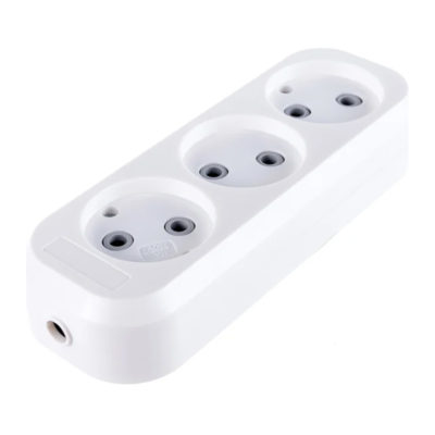 Колодка 3гн. б/з Ionich белая