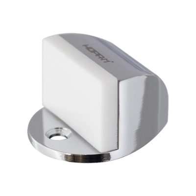 Ограничитель дверной 107 (хром) с бел.резинкой