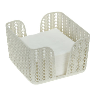 Салфетница пласт. Вязание Белый ротанг М1193