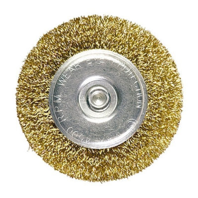 Щетка для дрели 40мм плоская со шпилькой латун.провол. Matrix