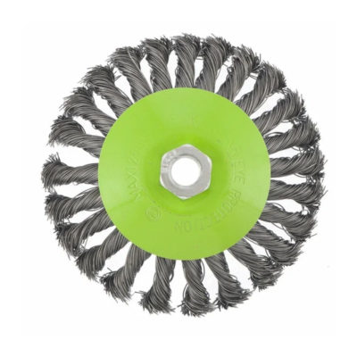 Щетка для УШМ 125мм М14 "тарелка" крученая металлическая проволока 0