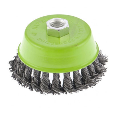 Щетка для УШМ 100мм М14 "чашка" крученая металлическая проволока 0