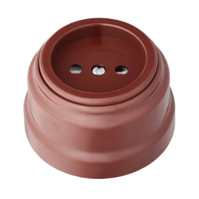 Розетка 1ОП коричневый РЕТРО