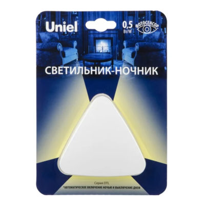 Ночник Треугольник фотосенсор DTL-320 0.5W белый