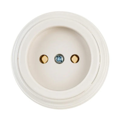 Розетка 1ОП бежевый РЕТРО