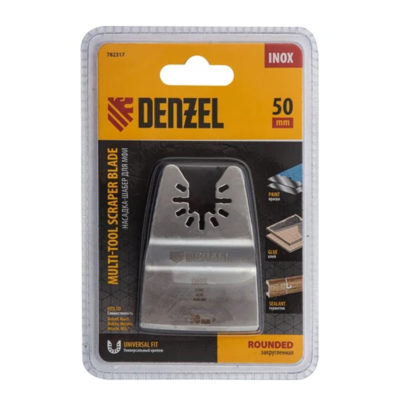 Насадка-шабер для МФИ. Inox для снятия краски шир.50мм ступенчатая // Denzel