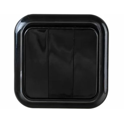 А056-137 Выключатель 3ОП пластик черный ПРАЛЕСКА