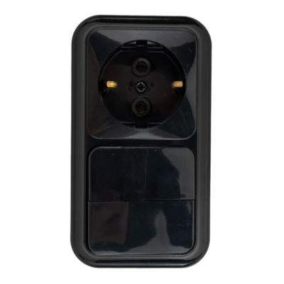 2В-РЦ-529 Блок ПРАЛЕСКА (2 выкл.+роз.земля) ОУ черный