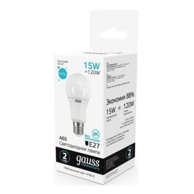 Лампа светодиодн. 15W 4100K E27 Gauss BASIC