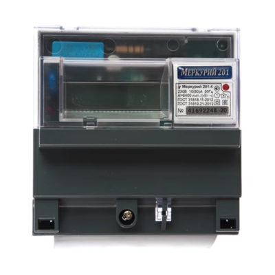 Счетчик Меркурий 201.4 1 ф однотариф. имп вых. ЖКИ дин-рейка