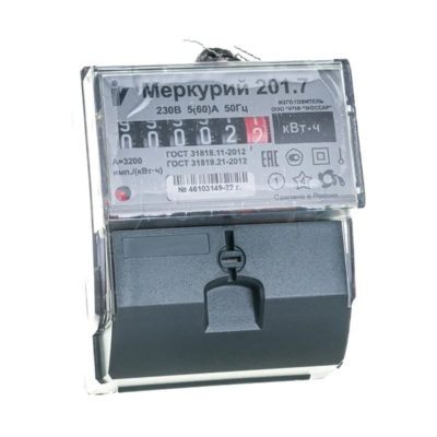 Счетчик Меркурий 201.7 1ф 5-60А 1 класс точн.