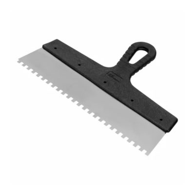 Шпатель из нержавеющей стали 300мм зуб 6*6мм пласт. ручка "Сибртех"