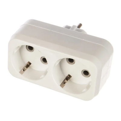 Разветвитель 2 гн. с/з плоский 16 А Смартбай