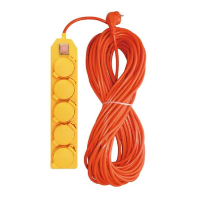 Удлинитель силовой 5*10 м с выключ. ПВС 3*1