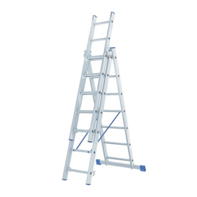 Лестница 3 секционная 7 ступеней алюминиевая Сибртех