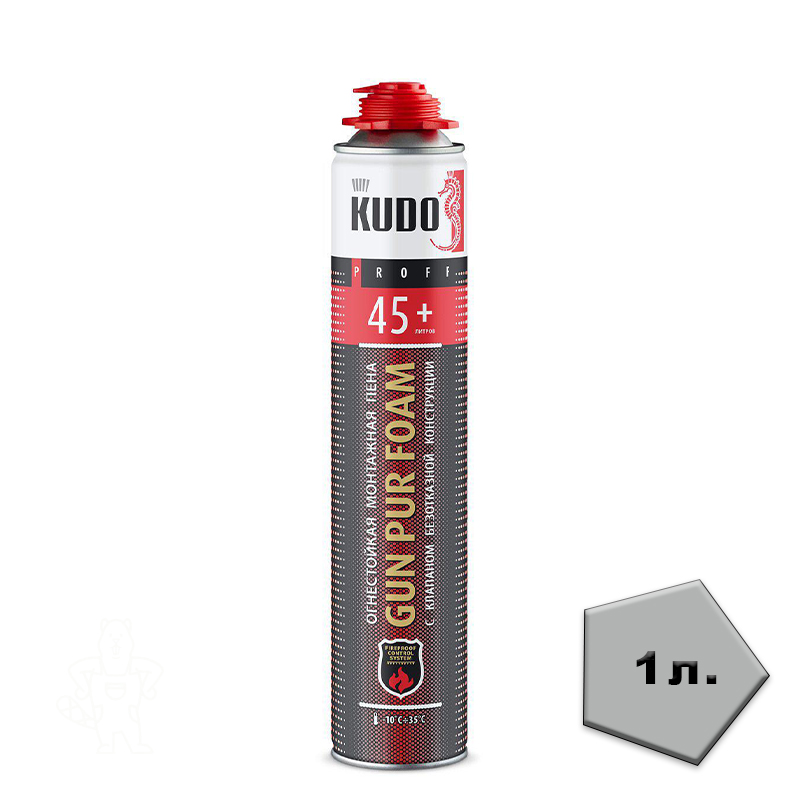 Пена монт. KUDO FIRE PROOF 45+ огнестойкая всесезонная 1л