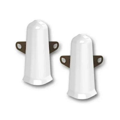 Угол наружный с крепежом д/плинтуса 70 мм Деконика белый глянц. 001G