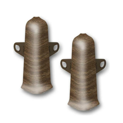 Угол наружный с крепежом д/плинтуса 70 мм Деконика белый 001