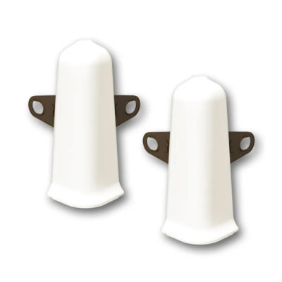 Угол наружный с крепежом д/плинтуса 70 мм Деконика кремово-белый 033