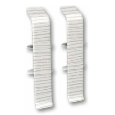 Соединитель д/плинтуса 70 мм Деконика Ясень бьянко 255