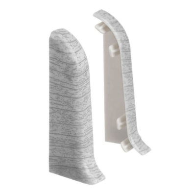 Торцевые(пара) д/плинтуса 85 мм Деконика Ясень серый 253