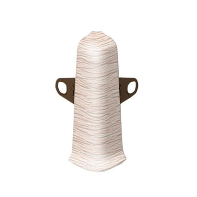 Угол наружный с крепежом д/плинтуса 85 мм Деконика Дуб жемчужный 418