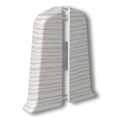 Торцевые(пара) д/плинтуса 85 мм Деконика Ясень бьянко 255