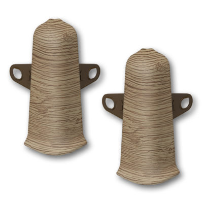 Угол наружный с крепежом д/плинтуса 85 мм Деконика Дуб снежный 215