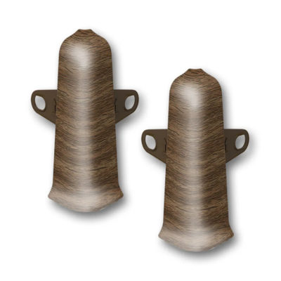 Угол наружный с крепежом д/плинтуса 85 мм Деконика Орех 291