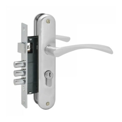 Замок врезной Apecs 1026/60-CR ручка в компл. алюминий