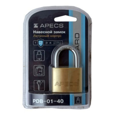 Замок навесной Apecs PDB-01-40-Blister
